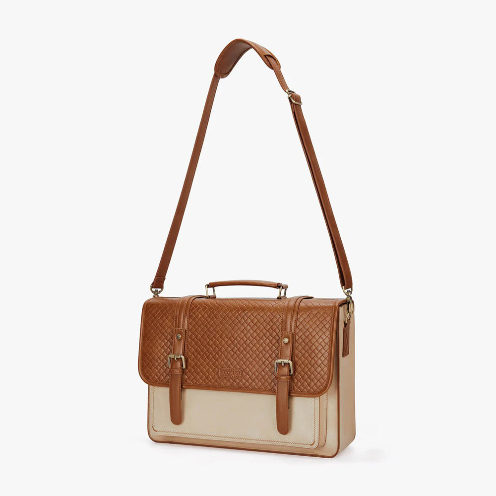 Dolce Laptop Briefcase - Beige Brown