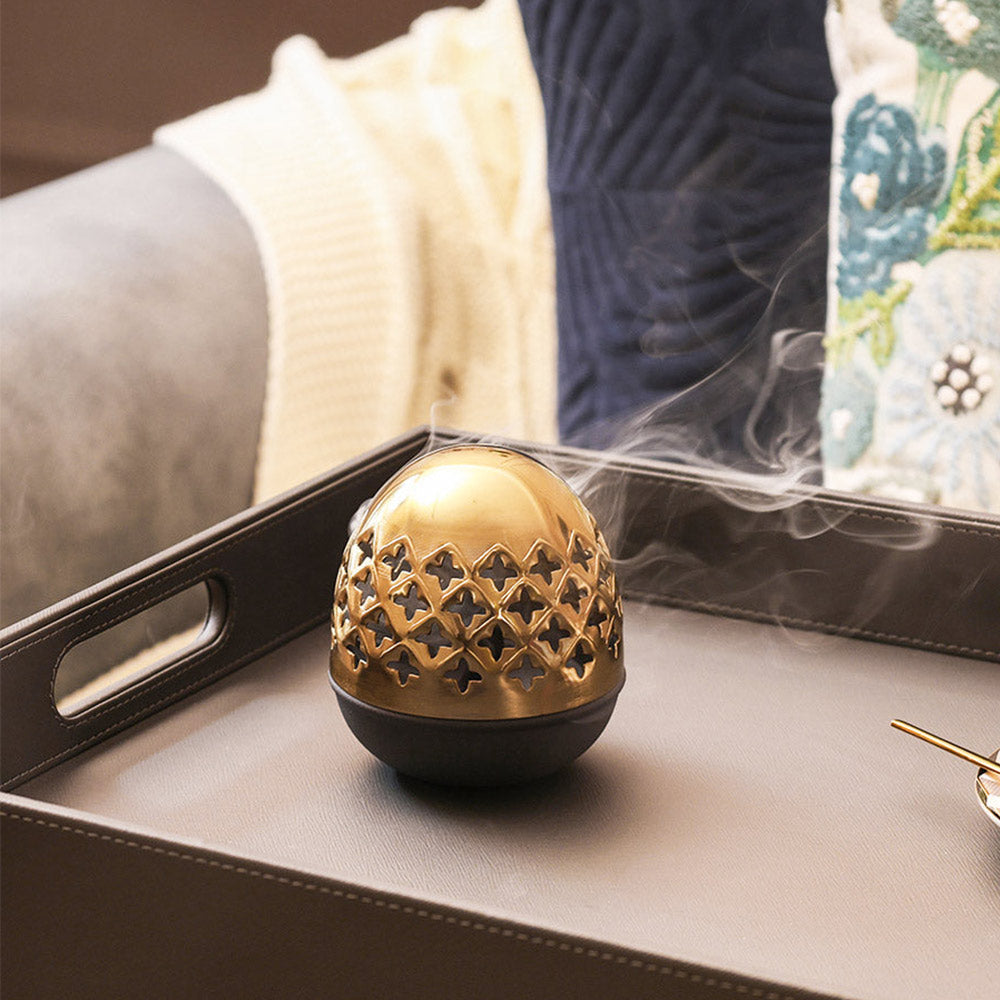 Dome Incense Burner - Gold Grey
