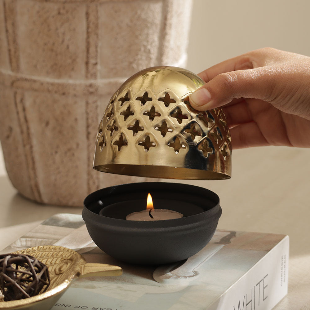 Dome Incense Burner - Gold Grey