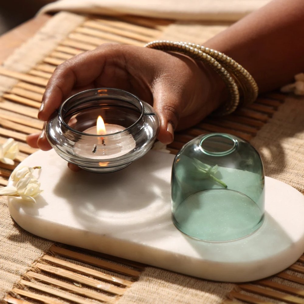 Dome Tealight Holder - Teal