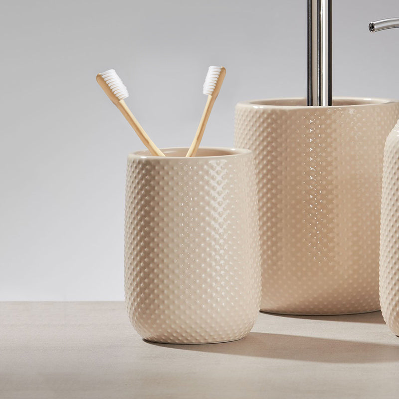 Dotty Toothbrush Tumbler - Beige