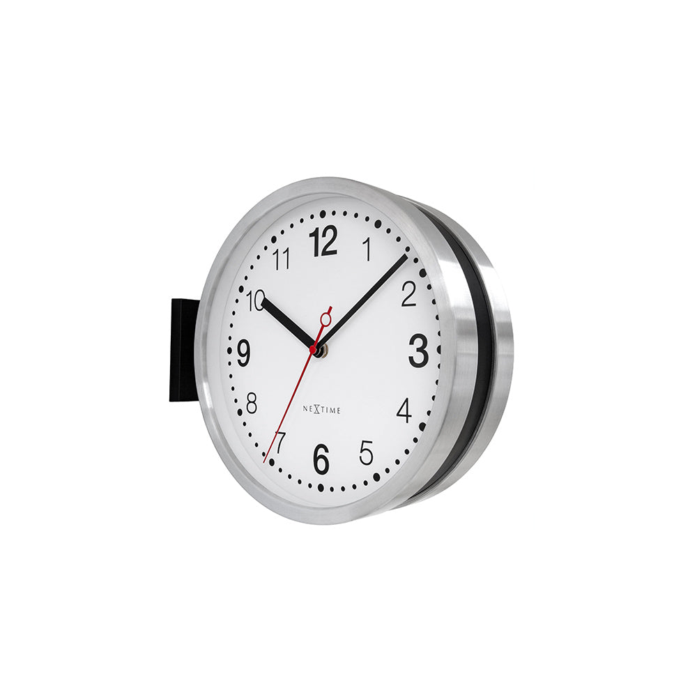 Double Side Aluminium Wall Clock - Black and White