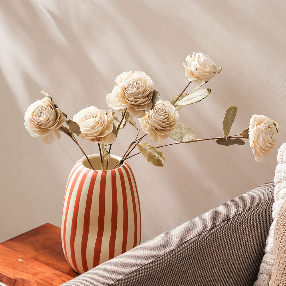 Dried Sola Rose Bunch - Cream