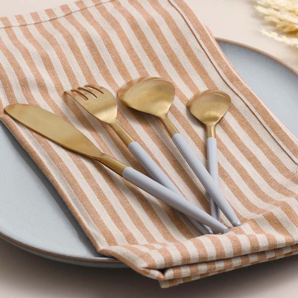Dual 24-piece Cutlery Set - Grey Gold