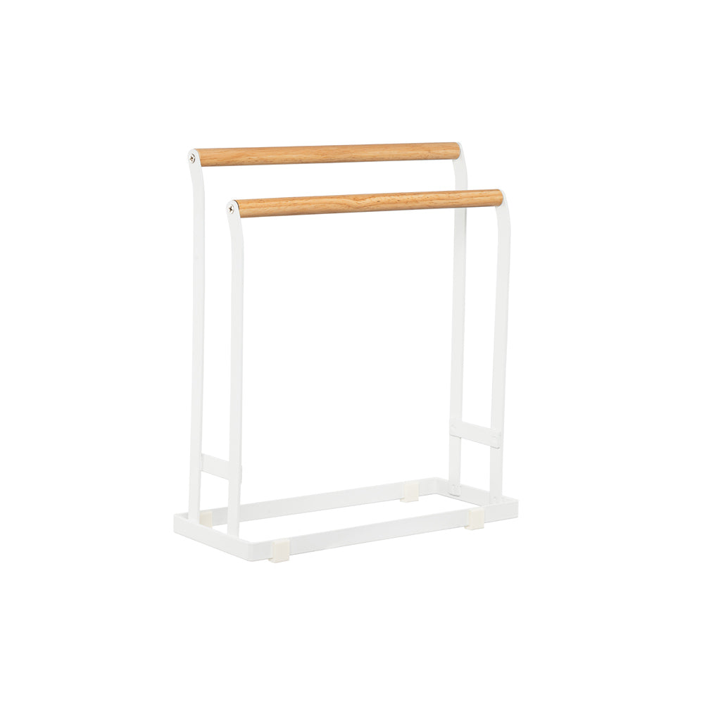 Dual Hand Towel Stand - White