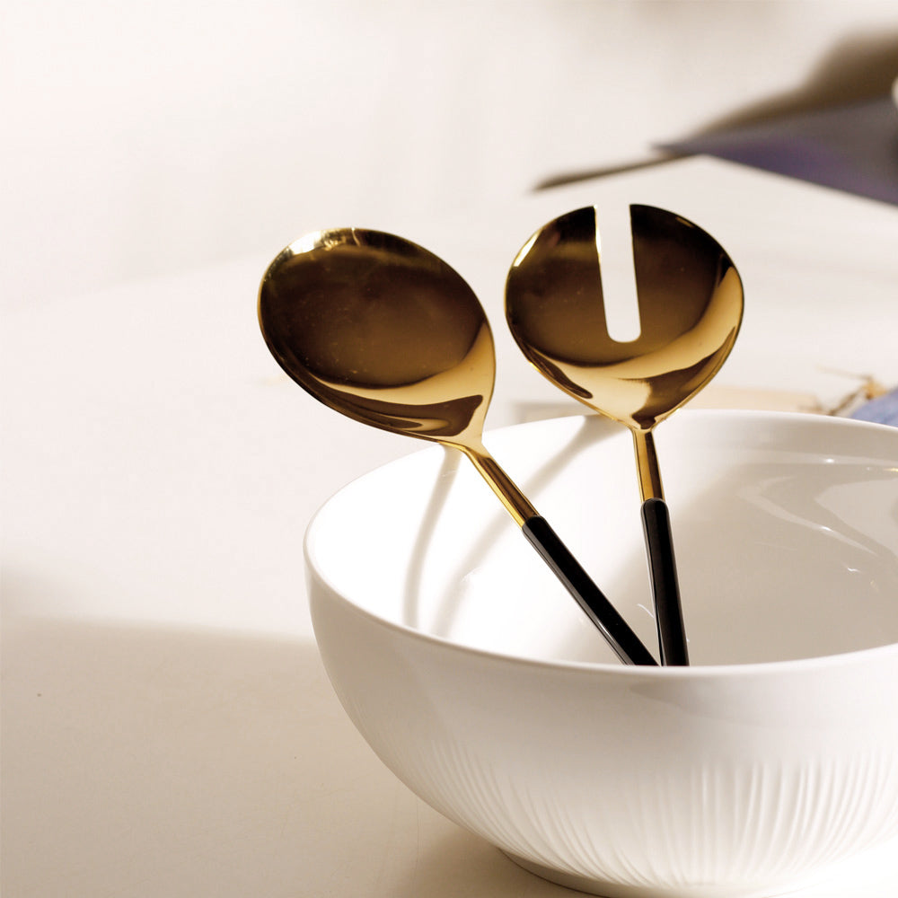 Dual Serving Set - Black Gold