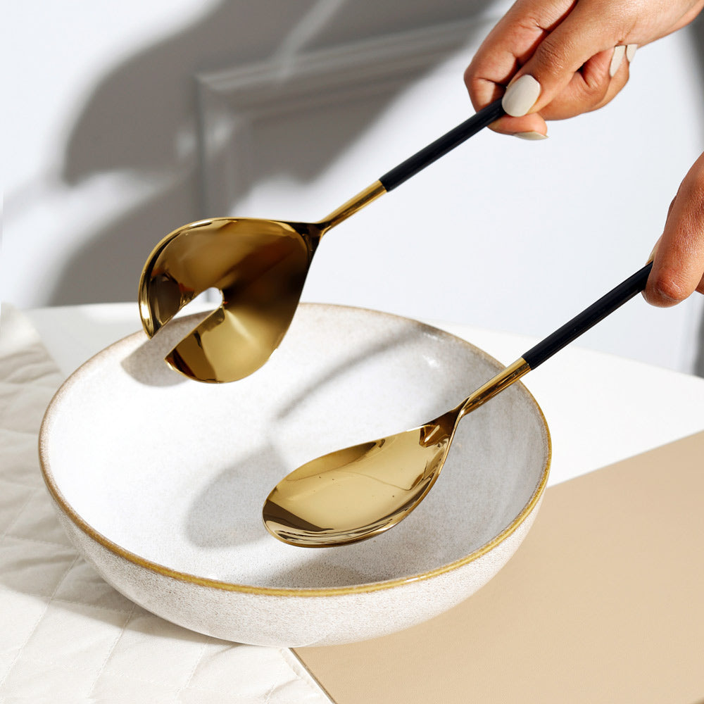 Dual Serving Set - Black Gold