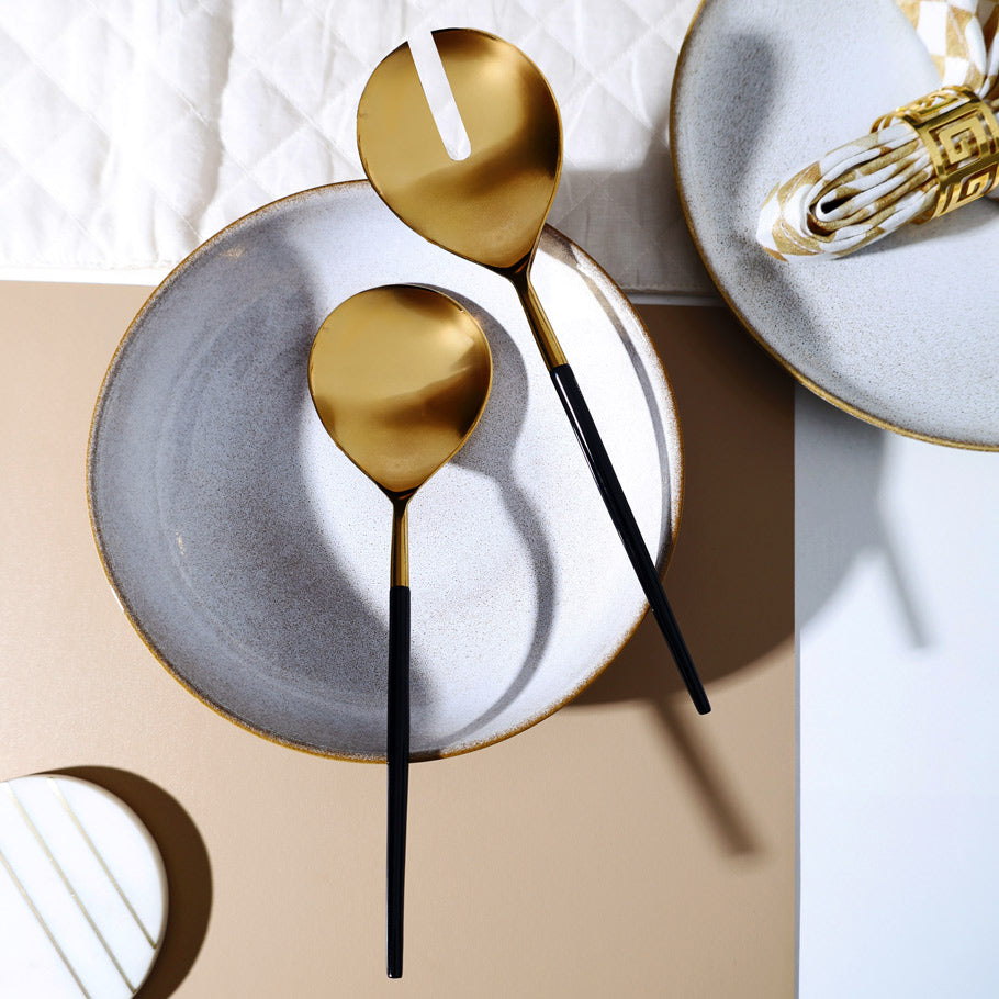 Dual Serving Set - Black Gold