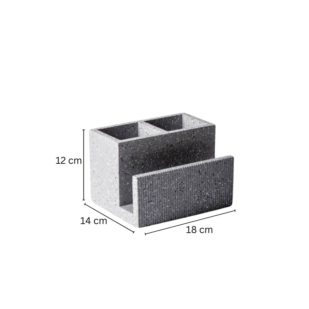 Dual Cutlery and Napkin Holder - Speckled Grey