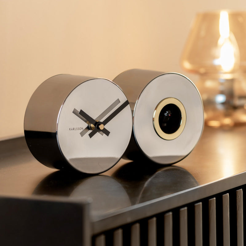 Duo Cuckoo Wall Clock - Metallic Chrome