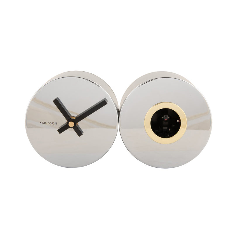 Duo Cuckoo Wall Clock - Metallic Chrome