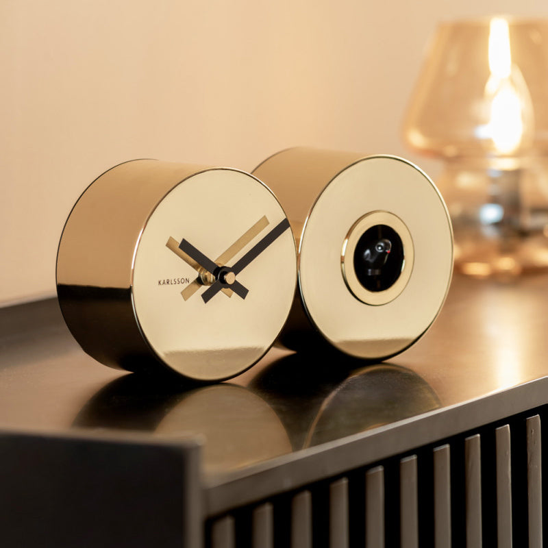 Duo Cuckoo Wall Clock - Metallic Gold