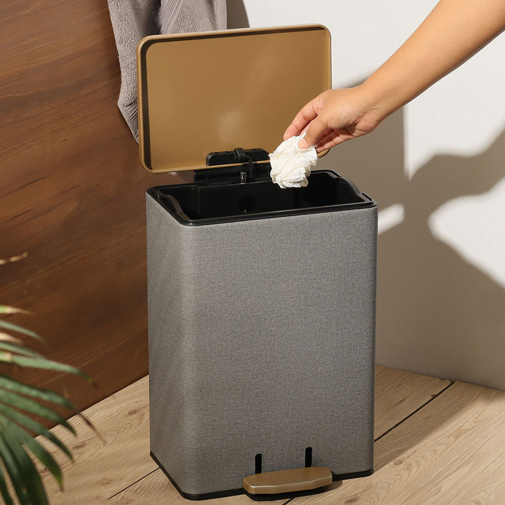 Duos Textured Pedal Bin 12L - Grey