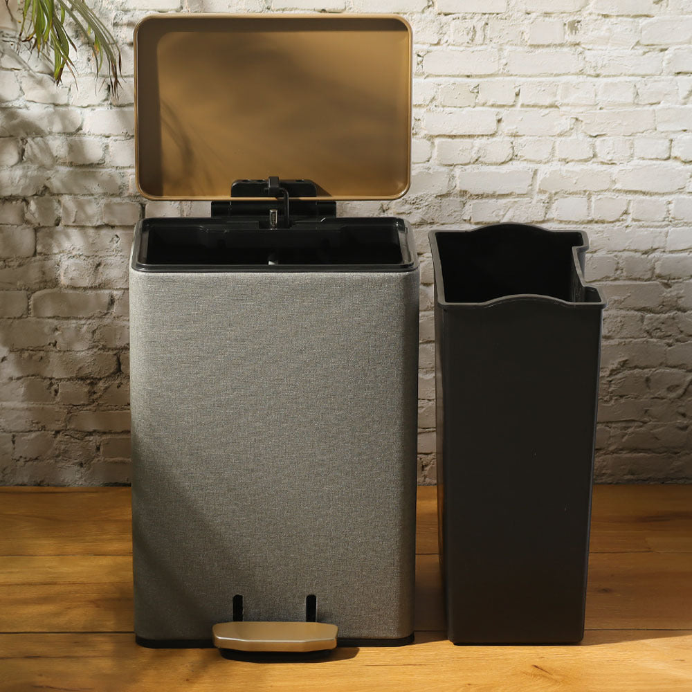 Duos Textured Pedal Bin 12L - Grey