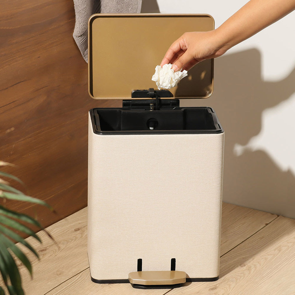 Duos Textured Pedal Bin 9L - Beige