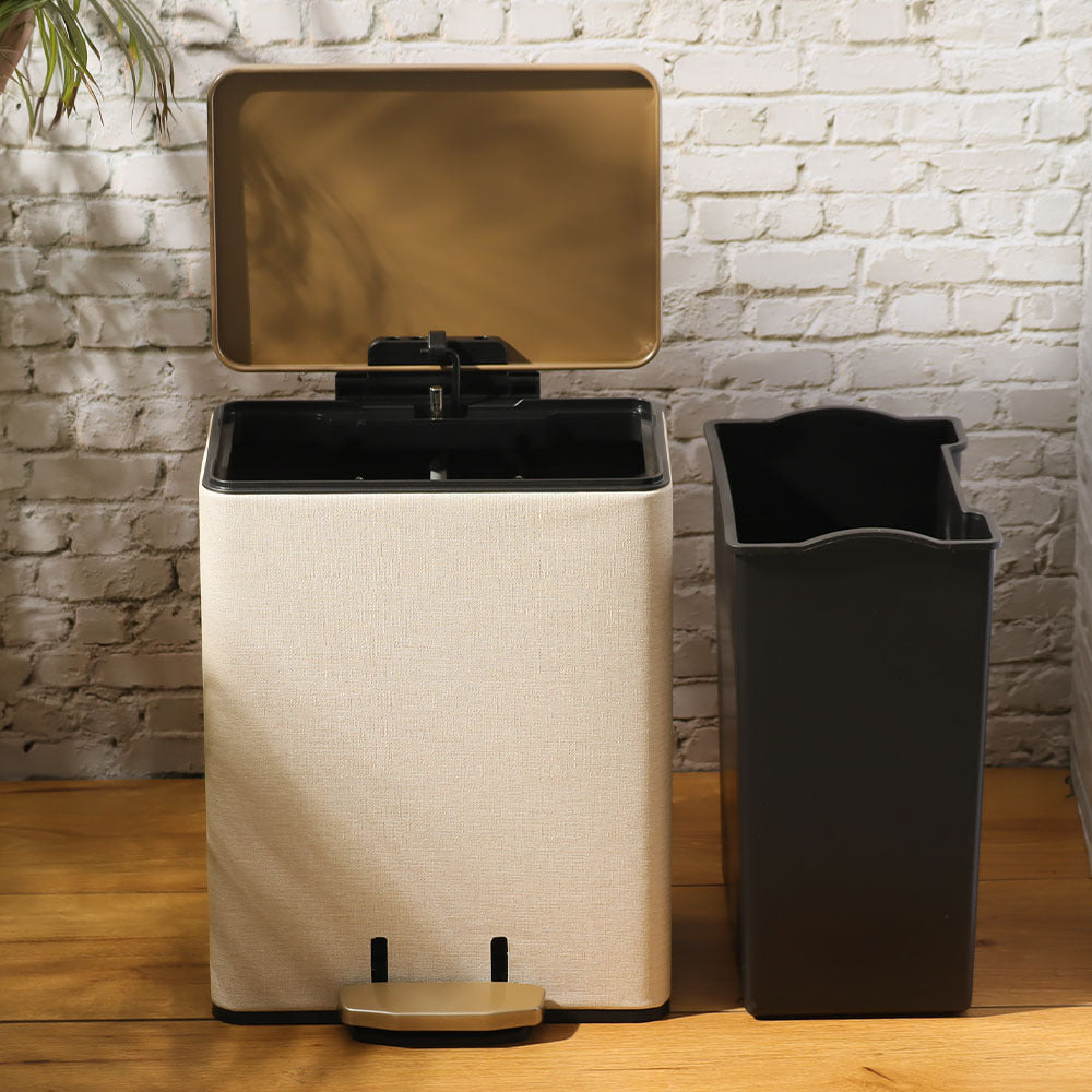 Duos Textured Pedal Bin 9L - Beige