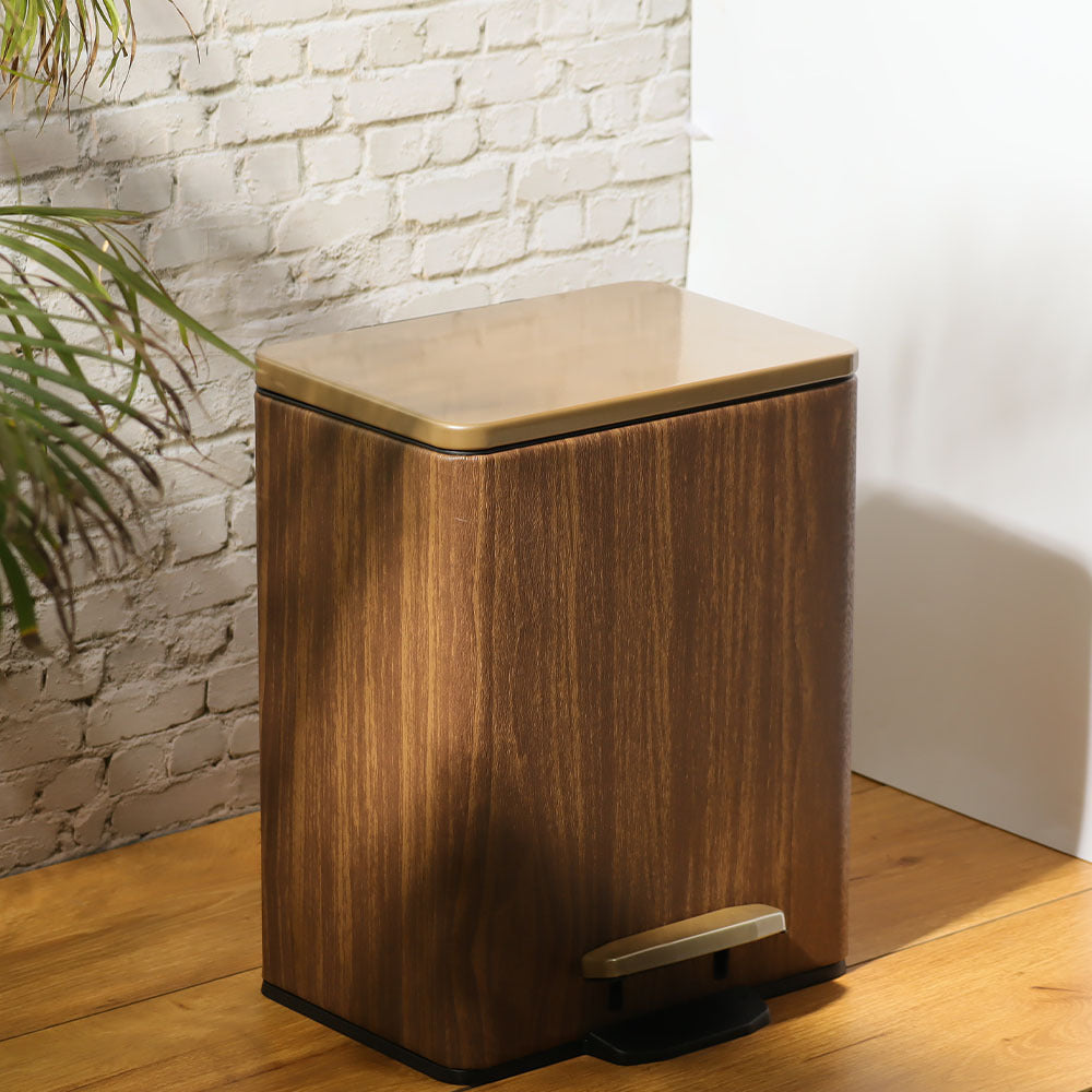 Duos Textured Pedal Bin 9L - Wood