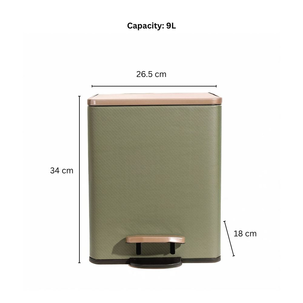 Duos Textured Pedal Bin 9L - Forest Green