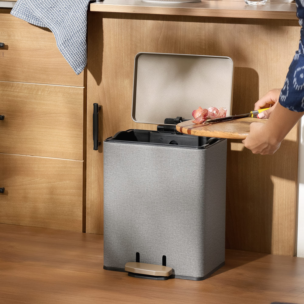 Duos Textured Pedal Bin 9L - Grey