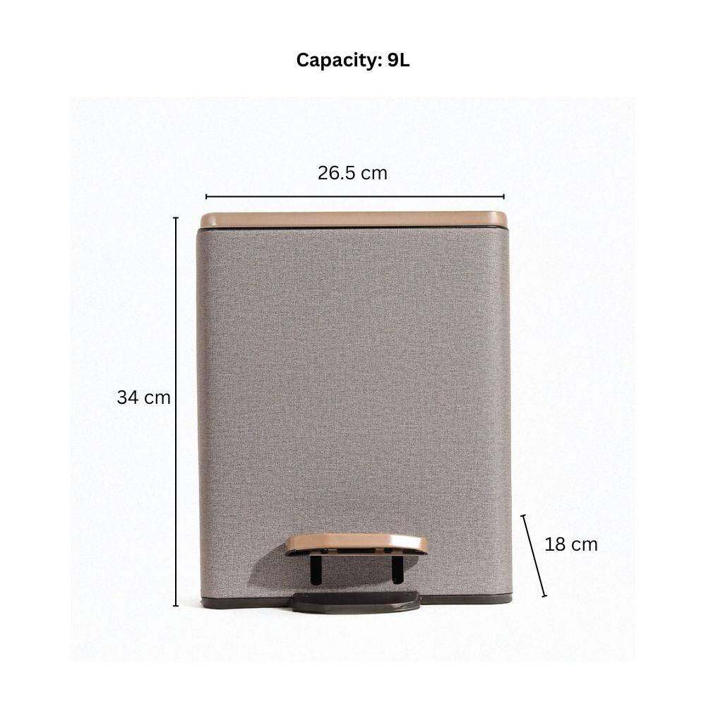 Duos Textured Pedal Bin 9L - Grey