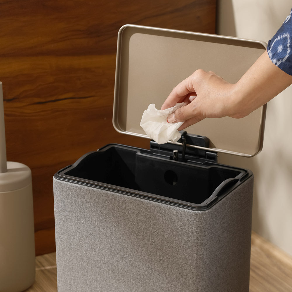 Duos Textured Pedal Bin 9L - Grey