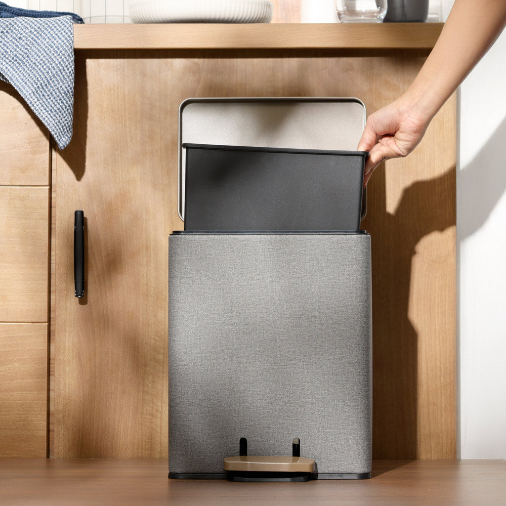 Duos Textured Pedal Bin 9L - Grey