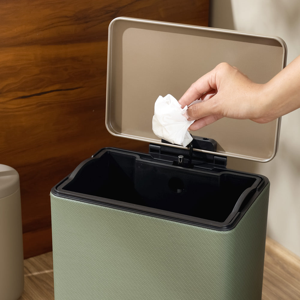 Duos Textured Pedal Bin 9L - Forest Green