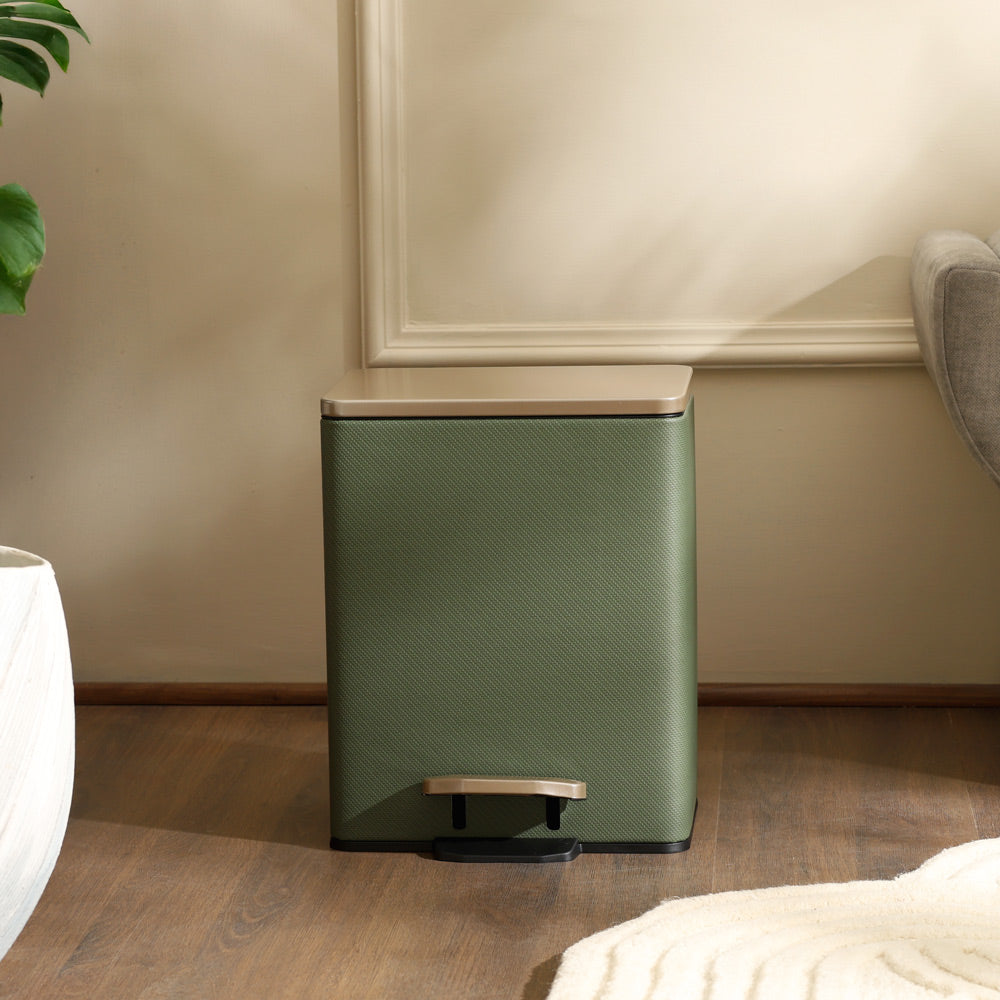 Duos Textured Pedal Bin 9L - Forest Green