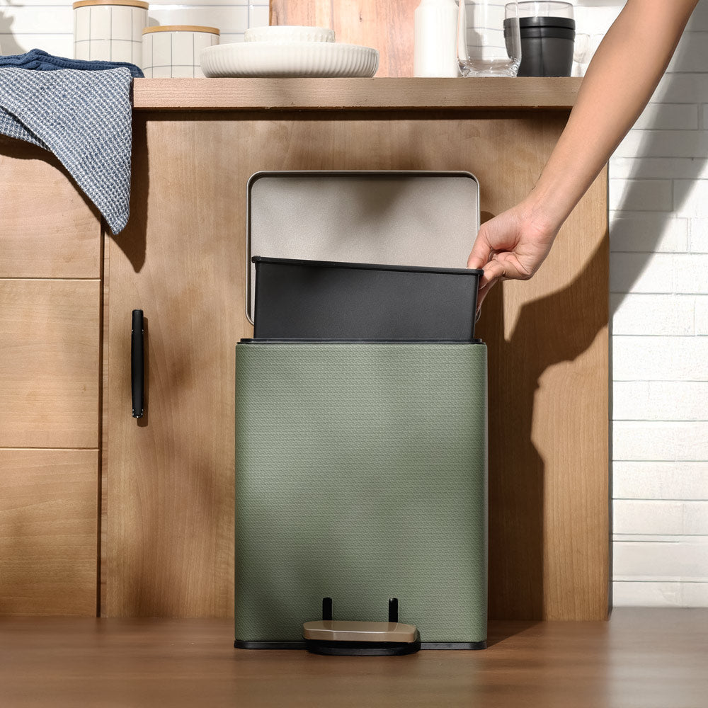 Duos Textured Pedal Bin 9L - Forest Green