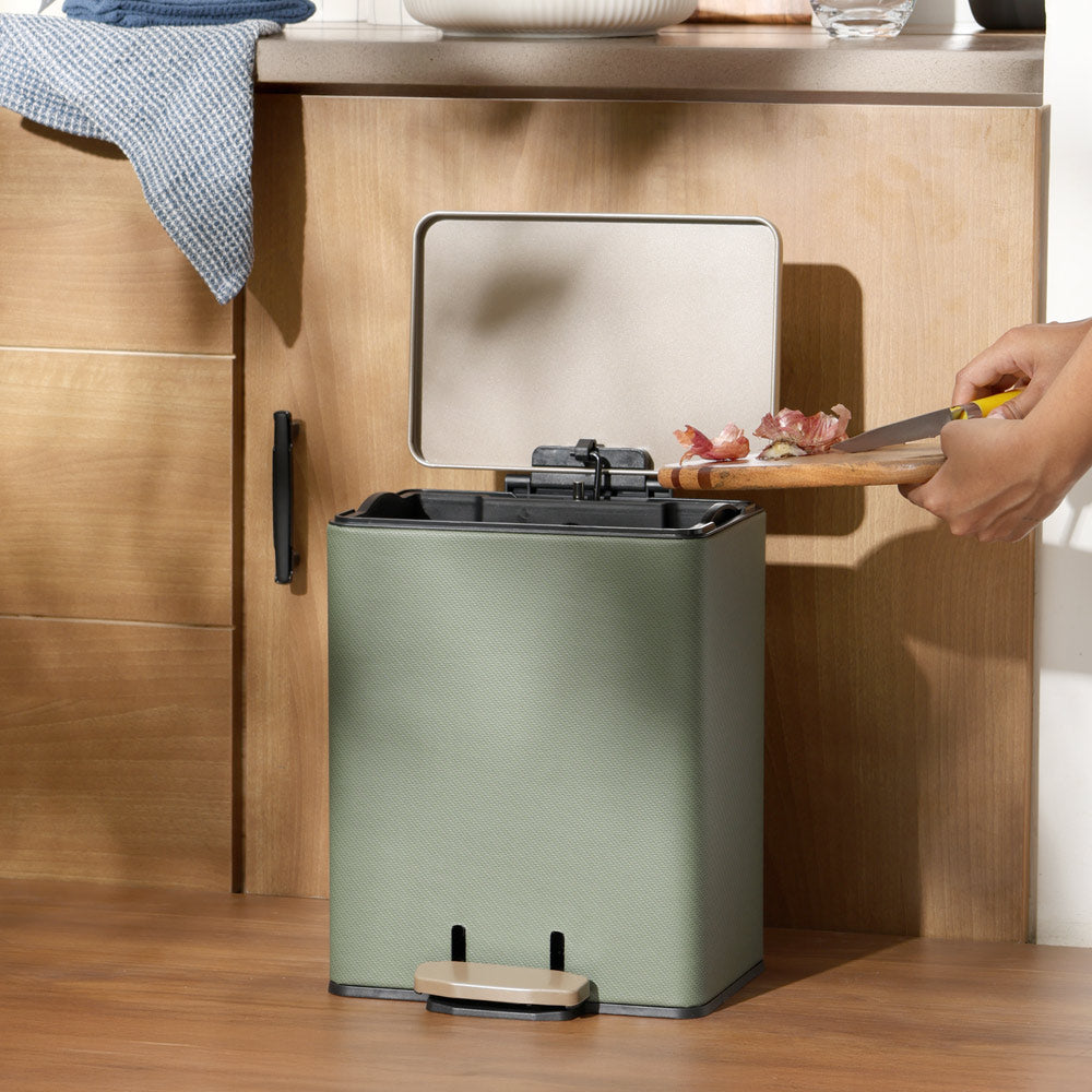 Duos Textured Pedal Bin 9L - Forest Green