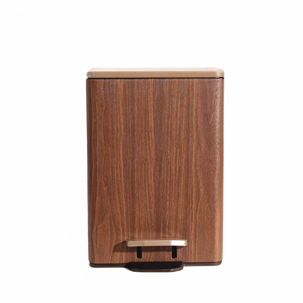 Duos Textured Pedal Bin 12L - Wood