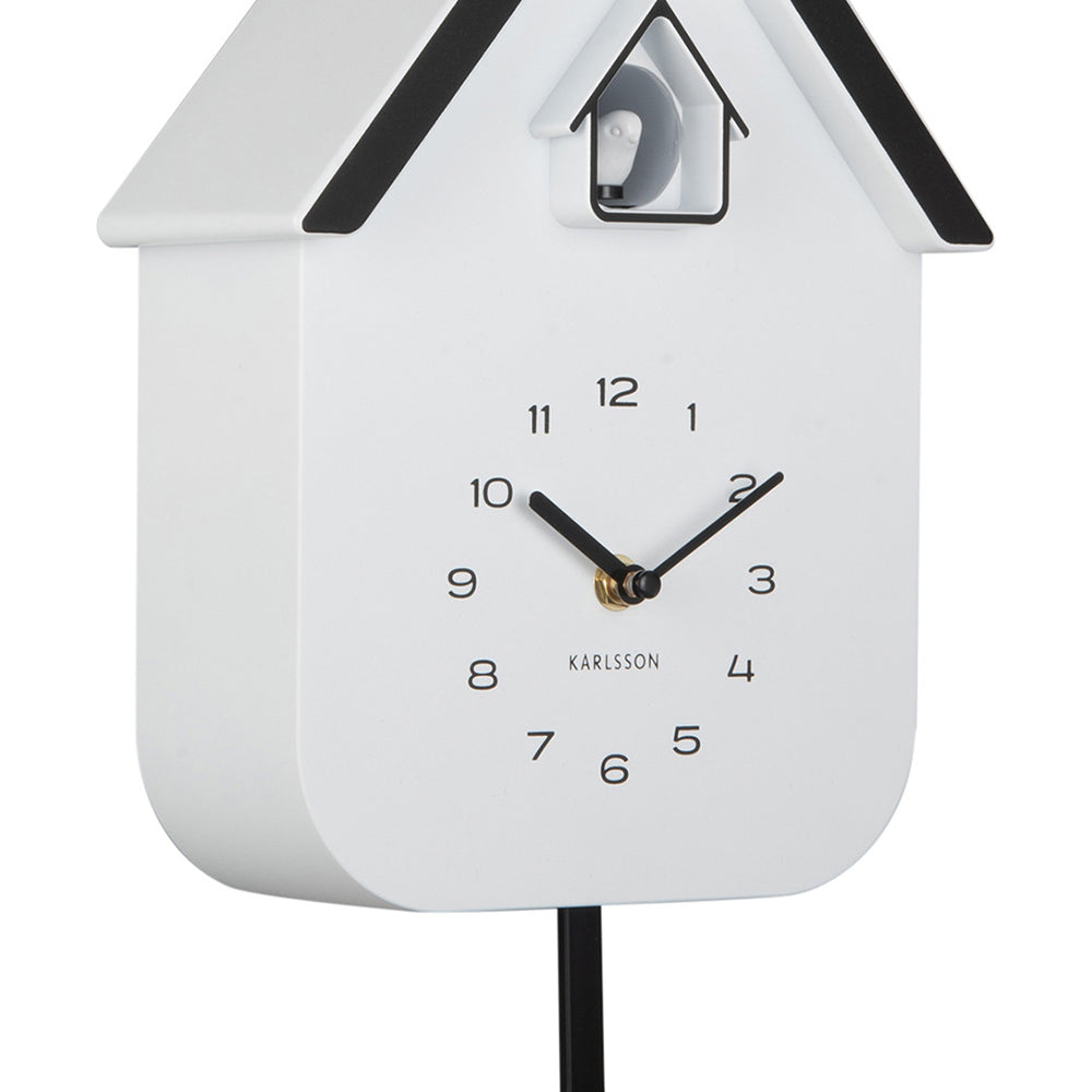 Dupla Cuckoo Pendulum Wall Clock - White