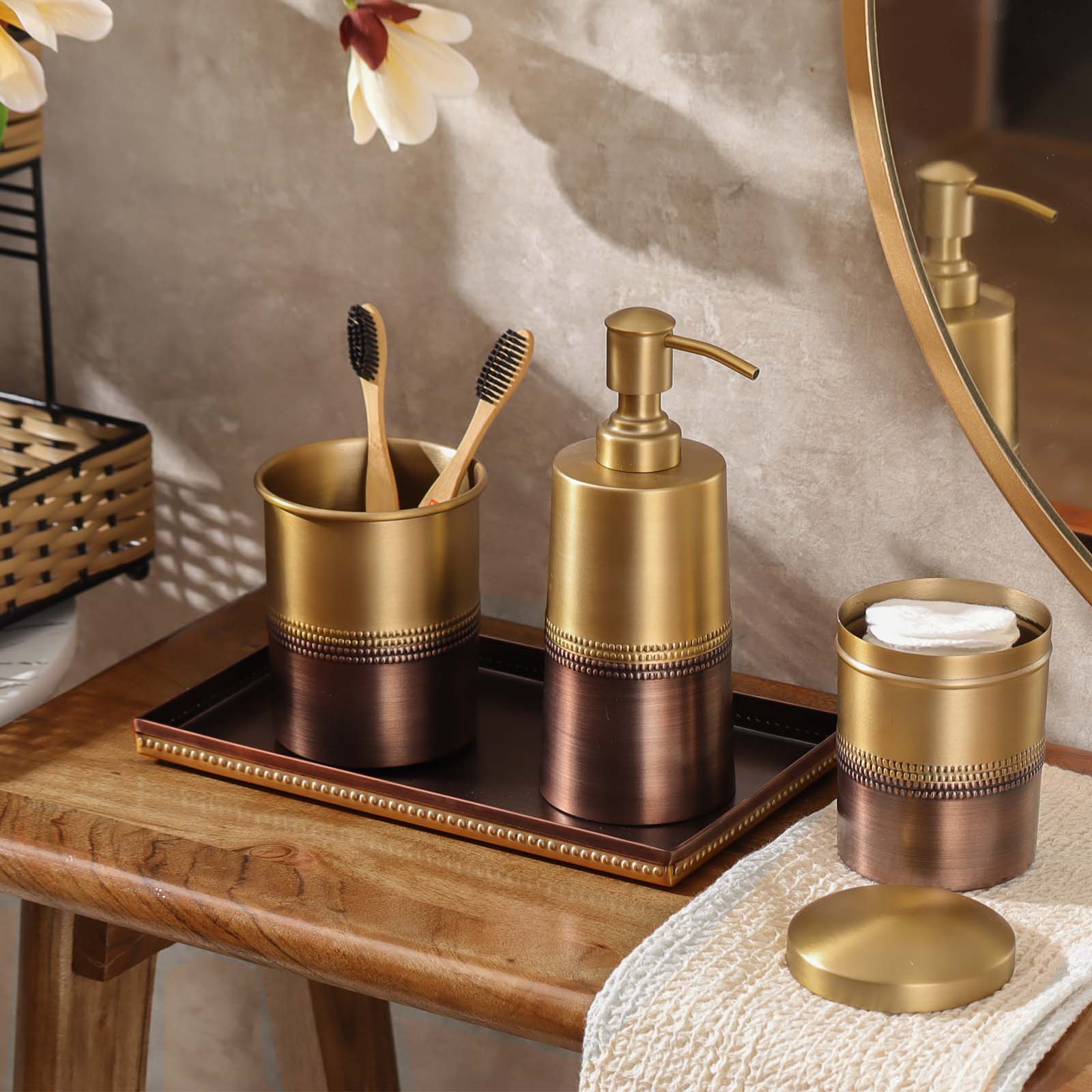 Duplo Toothbrush Tumbler - Gold Bronze