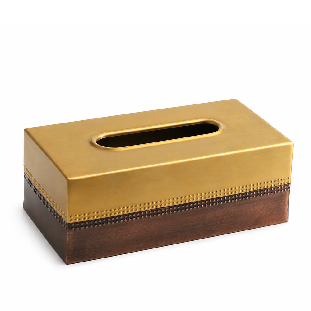 Duplo Tissue Box Cover - Gold Bronze