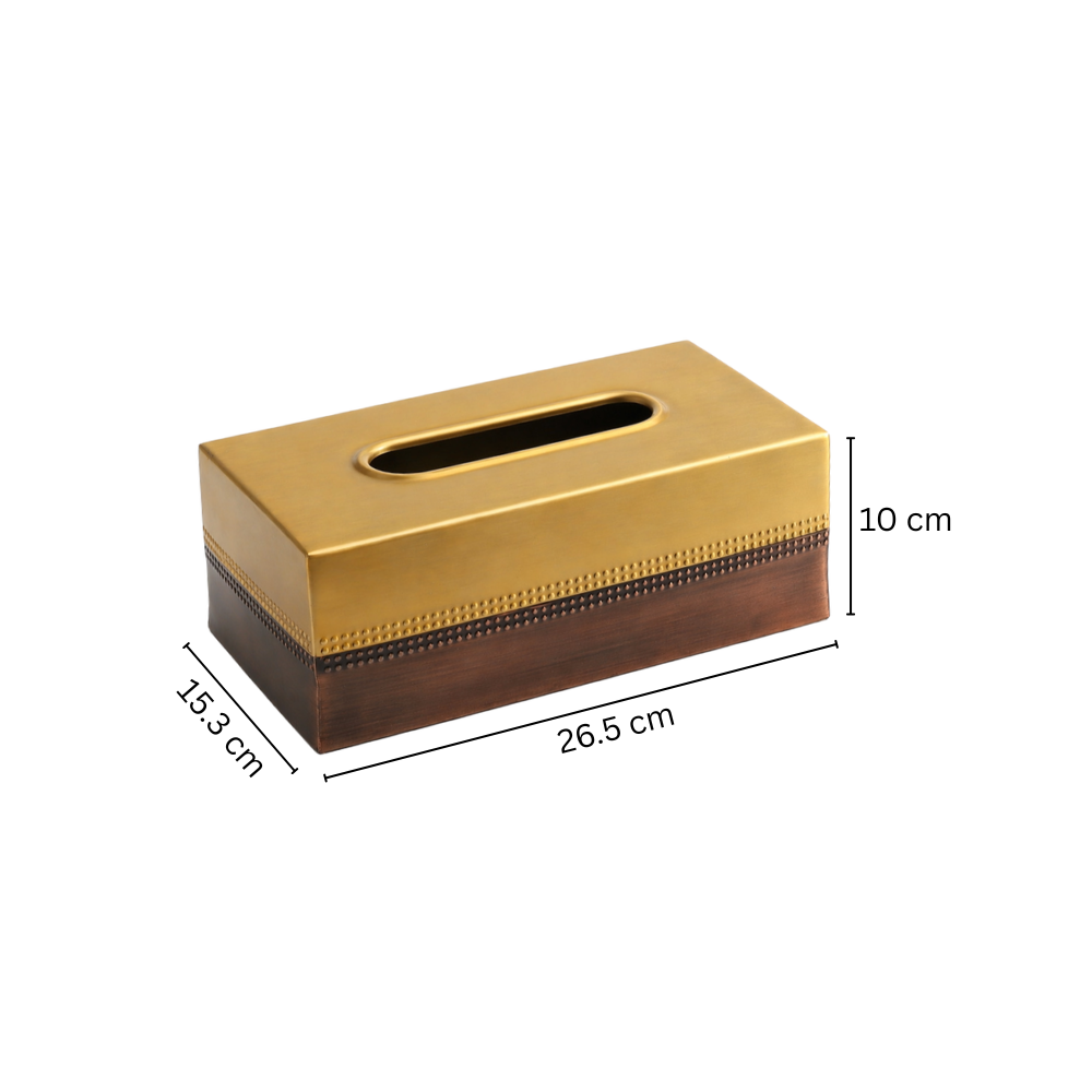 Duplo Tissue Box Cover - Gold Bronze