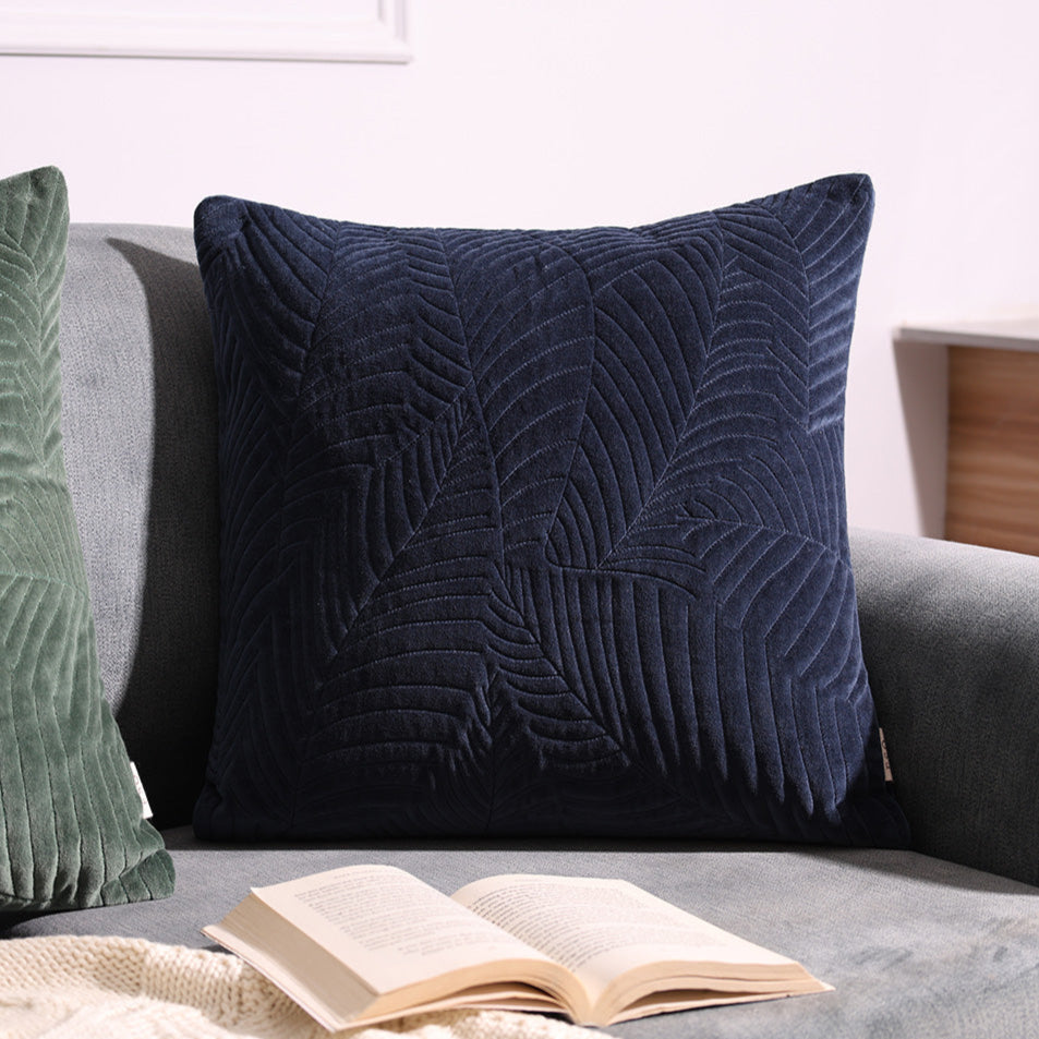 Elm Quilted Cushion Cover 45x45cm - Navy Blue