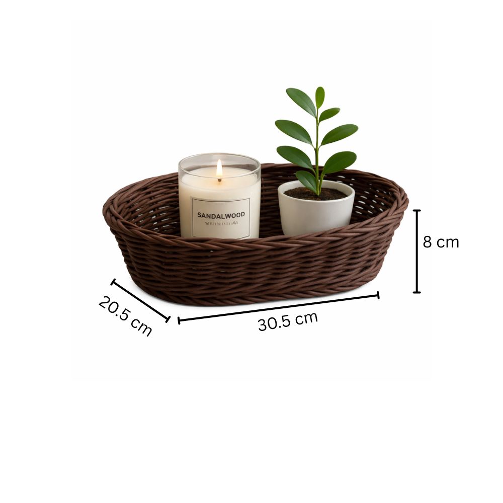 Jada Oval Basket Medium - Dark Brown