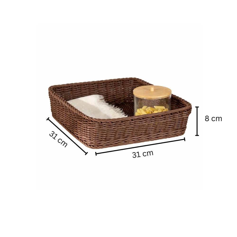 Enhabit Tate Square Basket Medium - Dark Brown