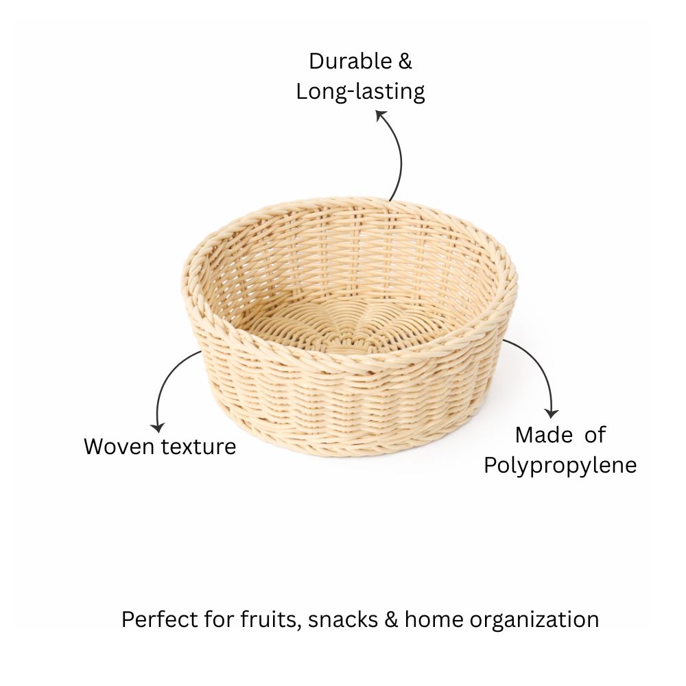 Stora Round Basket Medium - Ivory