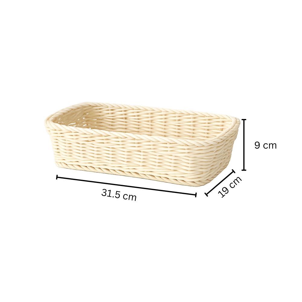 Cesta Rectangular Basket Medium - Ivory