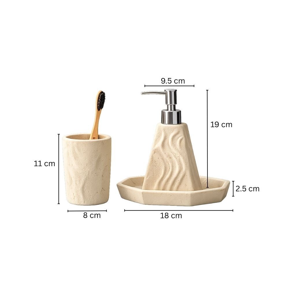Dune 3-piece Bathroom Set - Cream