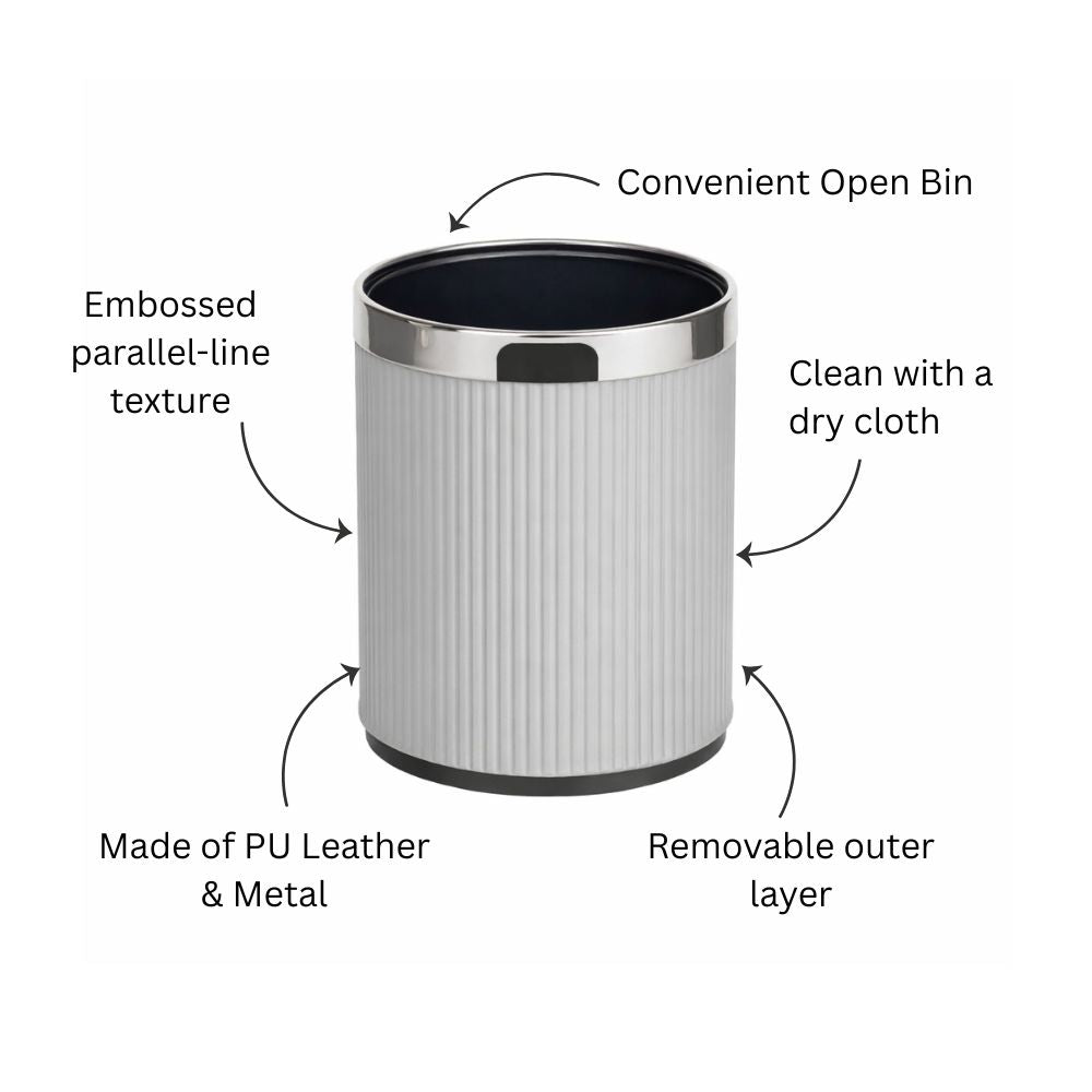 Columns Waste Bin 10L - Dark Grey & Dark Steel
