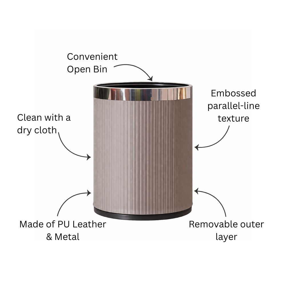 Columns Waste Bin 10L - Dark Grey & Steel