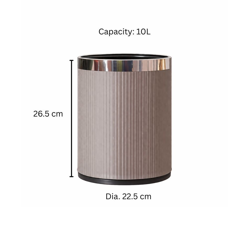 Columns Waste Bin 10L - Dark Grey & Steel