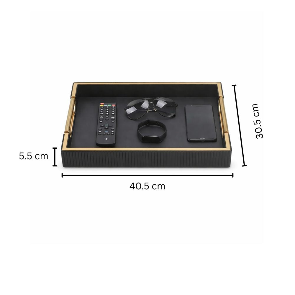 Alden Serving Tray - Black & Gold