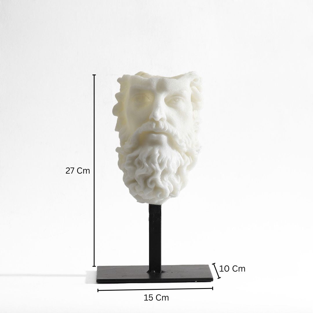 Aristotle Mounted Sculpture - Stone White