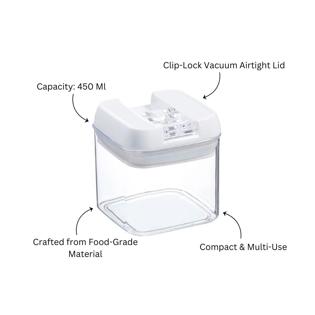 Klip Airtight Storage Jar 450ml - White