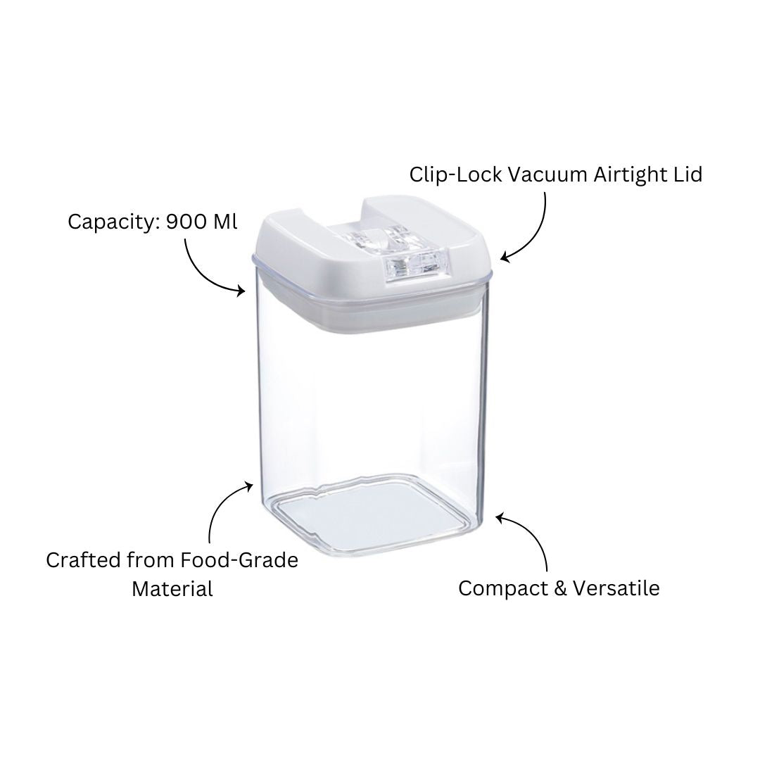 Klip Airtight Storage Jar 900ml - White