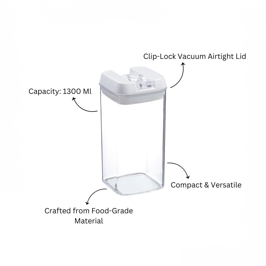 Klip Airtight Storage Jar 1300ml - White