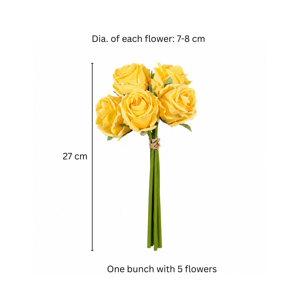 French Roses Faux Bunch Short - Yellow